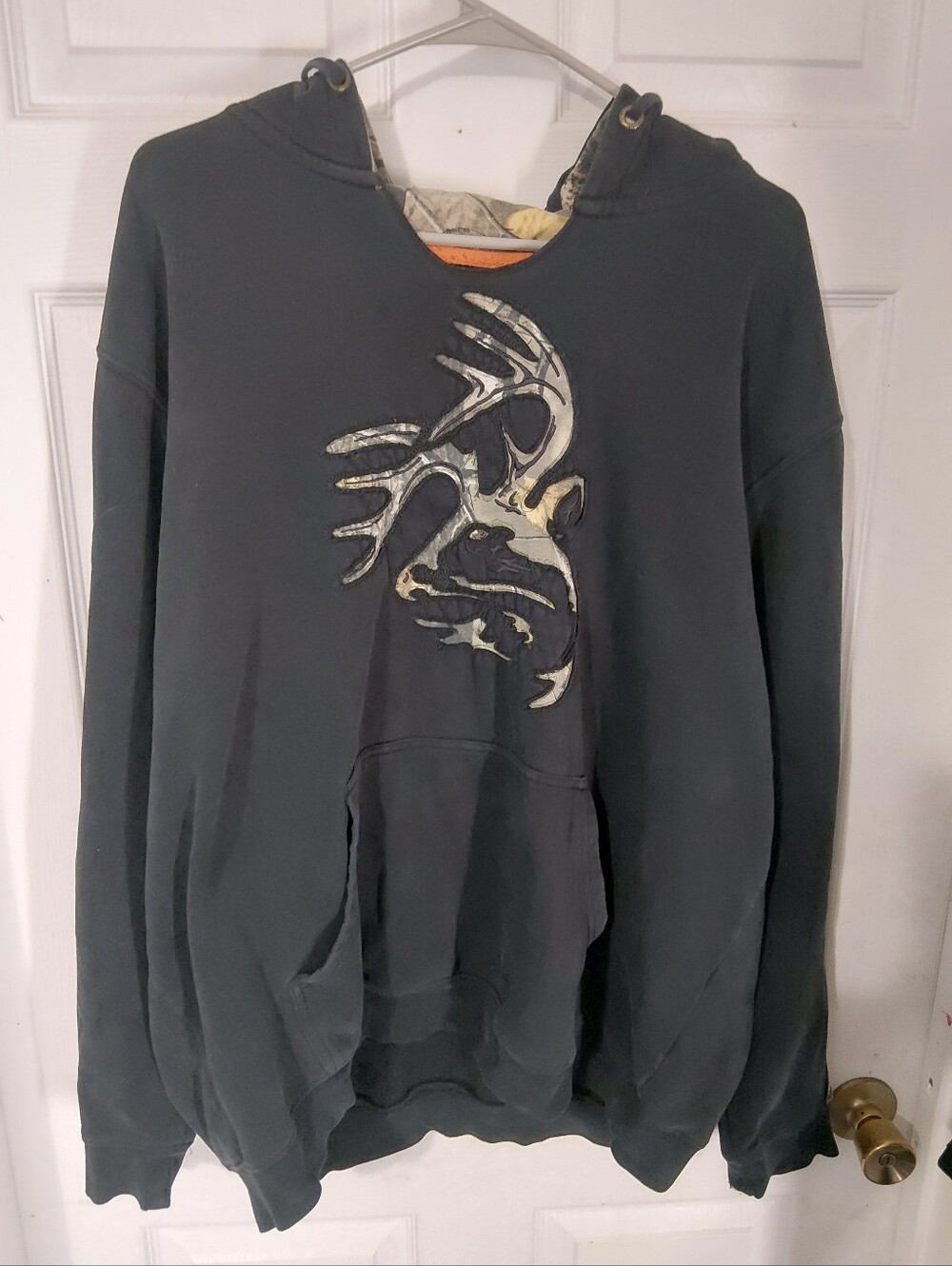 Legendary Whitetails Black Hoodie with Camo Deer Skull Graphic